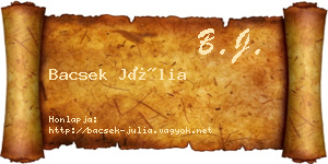 Bacsek Júlia névjegykártya
