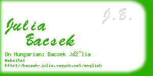 julia bacsek business card